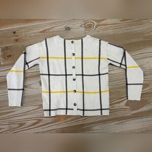 👚 Tahari Windowpane Plaid Knit Sweater – Size Small